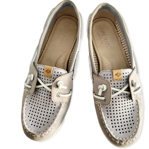 Sperry Shoes - Sperry  Gray Perforated Suede Leather Boat Shoes